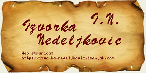 Izvorka Nedeljković vizit kartica